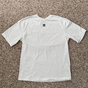 Women’s Adidas White Tee with Black Logo - Size XS